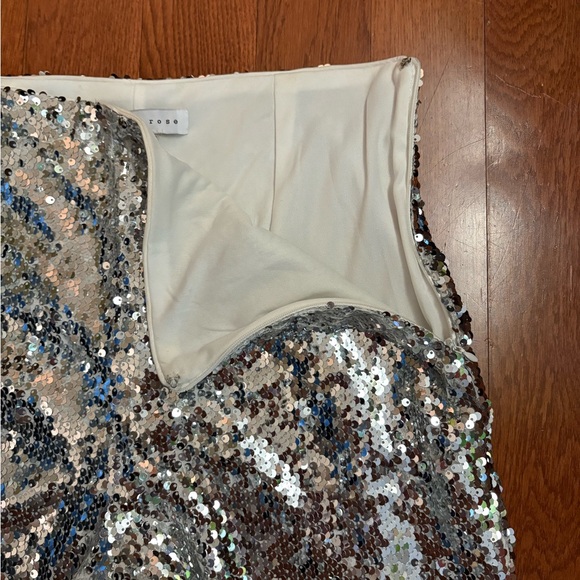 Endless Rose Silver Sequin high waisted flare pants. Size small - Picture 5 of 7